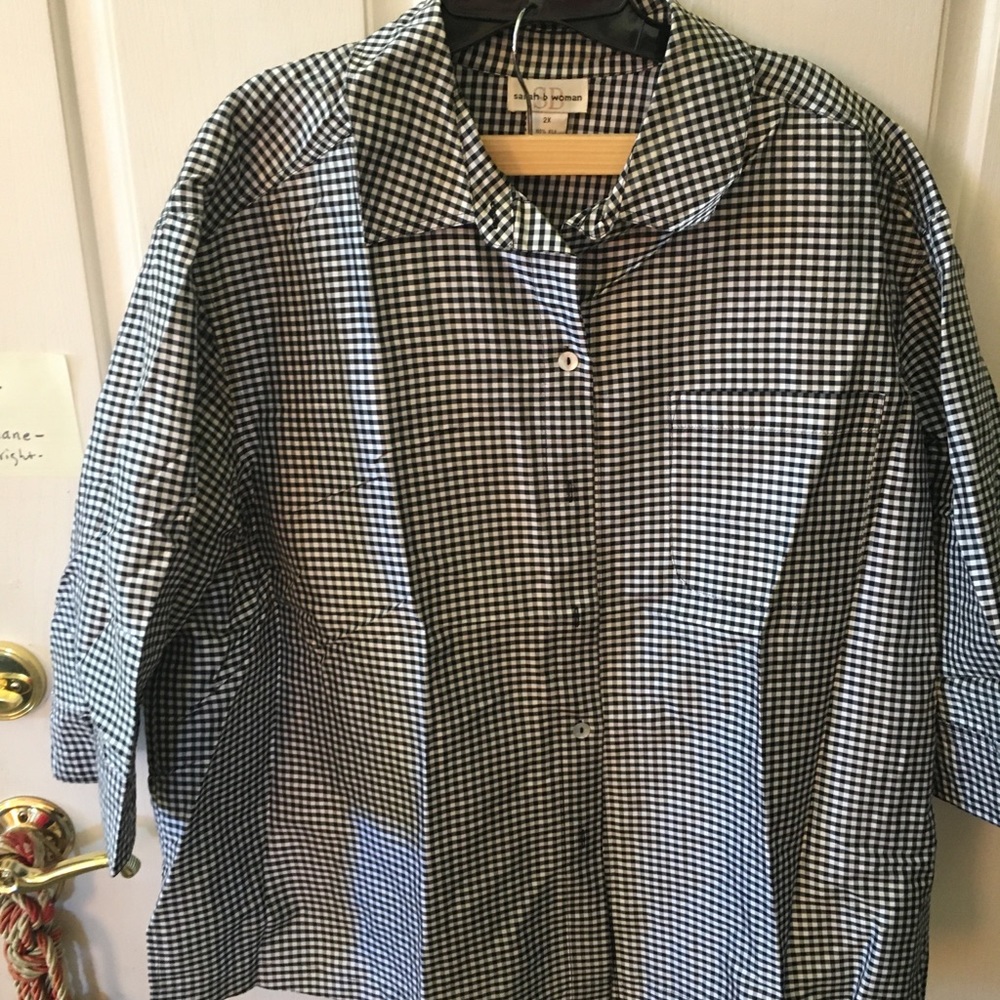 Sarah B Woman Chef Checked Blouse